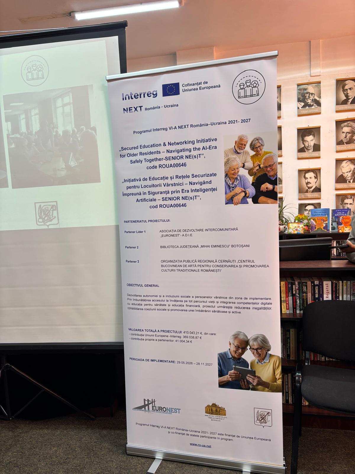 Roll-up-ul proiectului SENIOR NE(s)T, cu parteneriatul și datele proiectului